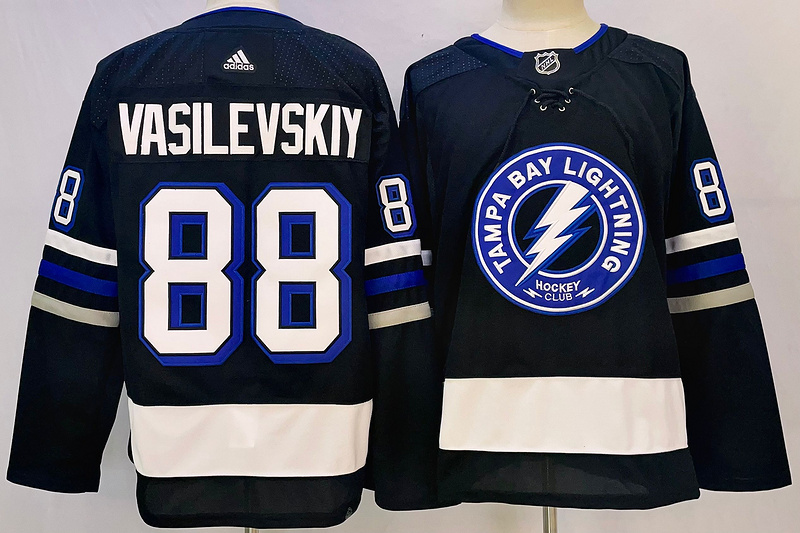 Men's Tampa Bay Lightning Andrei Vasilevskiy #88 Blue jersey